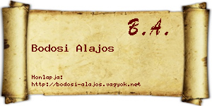 Bodosi Alajos névjegykártya